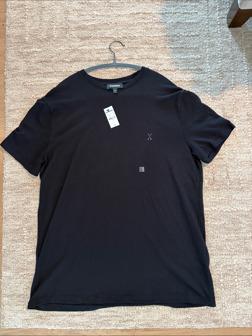 Express Men’s Black Crew Neck Tee with Subtle Logo